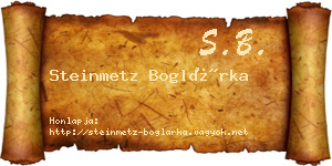 Steinmetz Boglárka névjegykártya