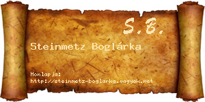 Steinmetz Boglárka névjegykártya